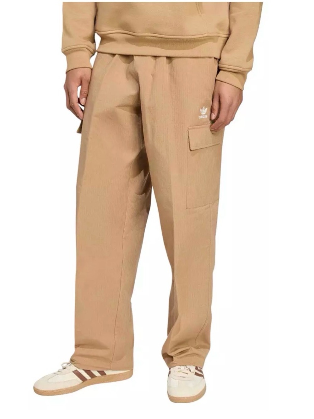 Adidas Trefoil Essentials Woven Cargo Pants Ripstop  Khaki Men’s M NWT inseam 31